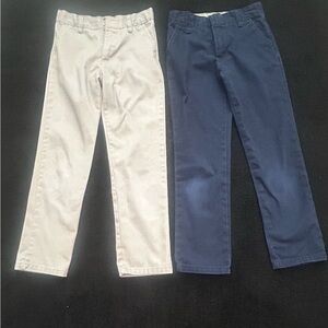 Girls or Boys Pair of Beige and Navy Pants